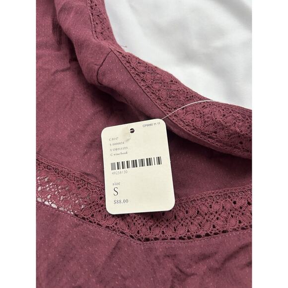 NWT Intimately Free People Babydoll Dress In Burgundy Womens Small - Picture 5 of 5